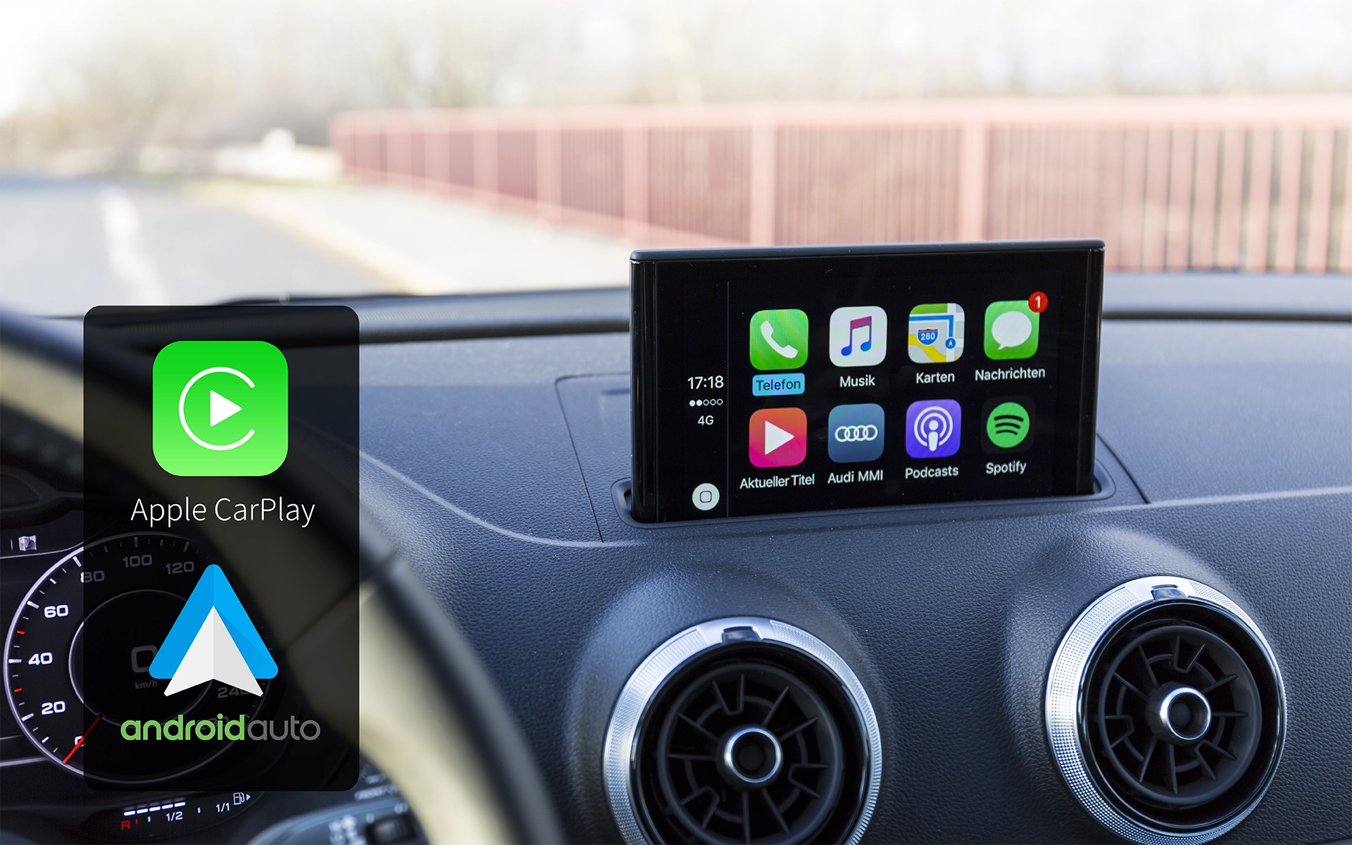 Android Auto及Apple CarPlay示意圖