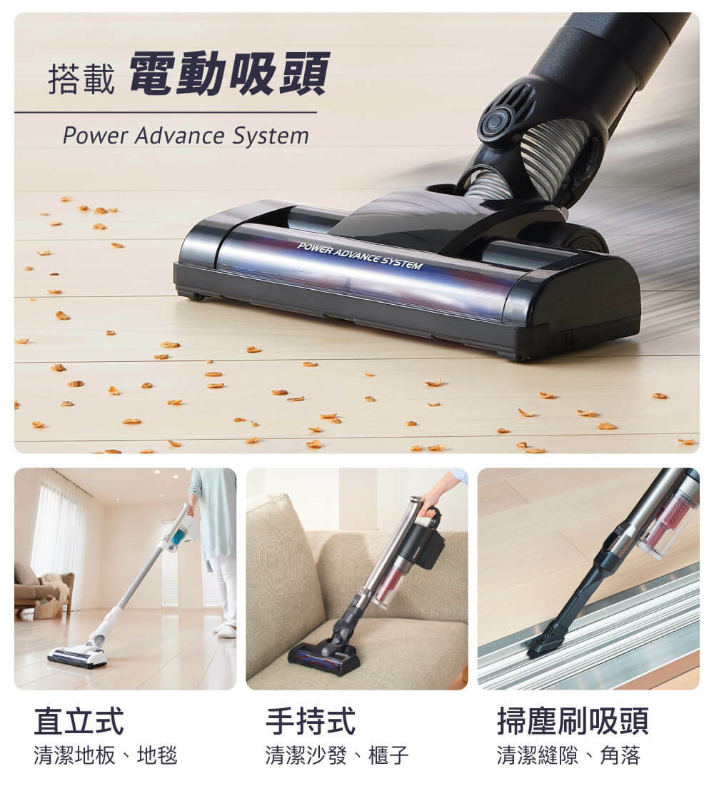 電動吸頭版/氣旋式超輕量無線手持吸塵器 SCD-141P