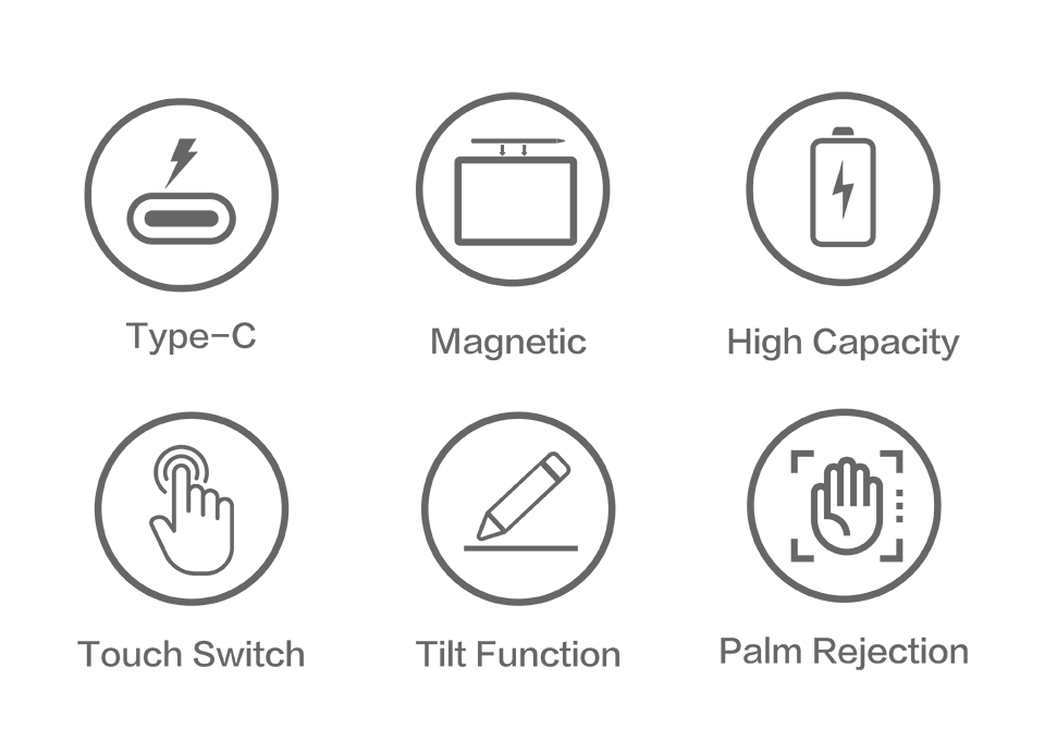iPad電容式磁吸觸控筆特色圖示