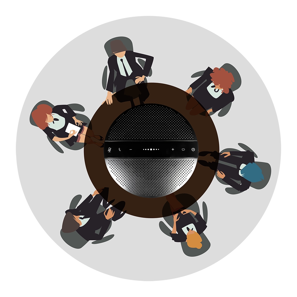 VX300會議機360度收音模擬圖